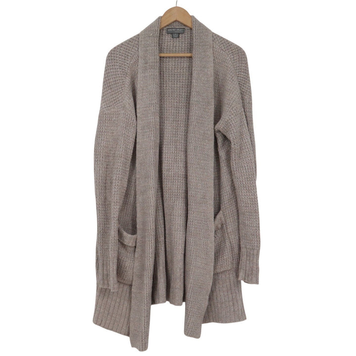 Barefoot Dreams CozyChic Lite Waffle Knit Cardigan Taupe Womens M