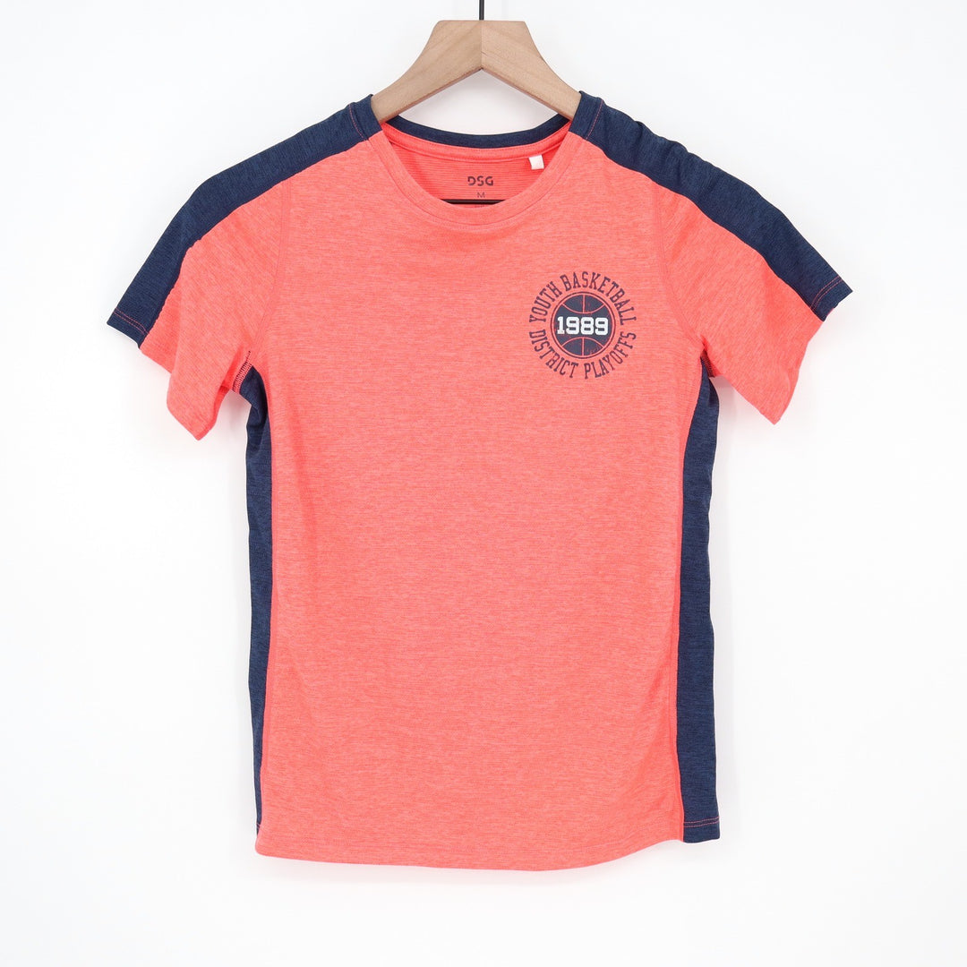 DSG Boys Cabana Coral Pieced Graphic Movement Basketball Tee Shirt Size M 10-12
