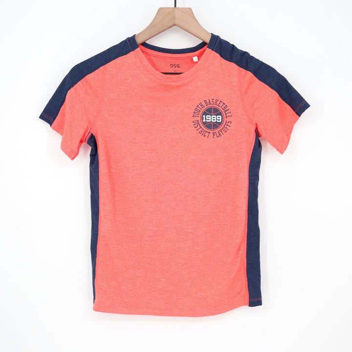 DSG Boys Cabana Coral Pieced Graphic Movement Basketball Tee Shirt Size M 10-12