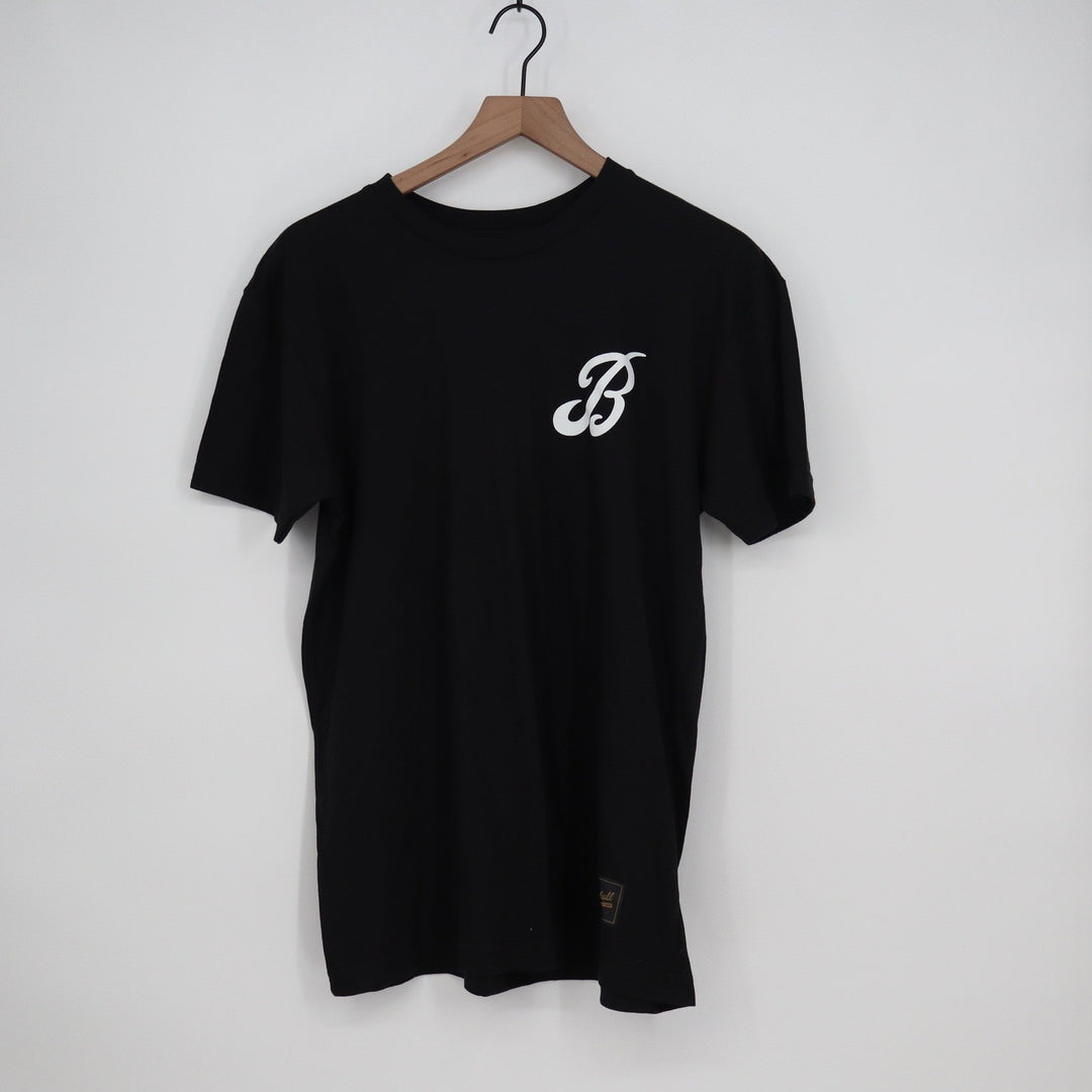 Baseballism Mens The Bat Bros Script Graphic T-Shirt Black Size M
