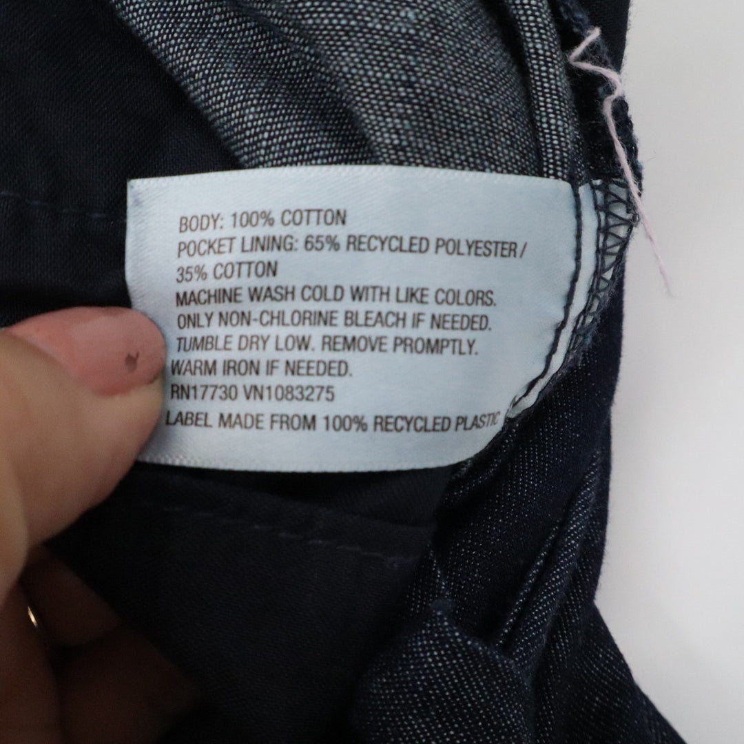 A New Day Womens Dark Wash Wide Leg Belted Denim Trousers Size 8 Indigo Cotton