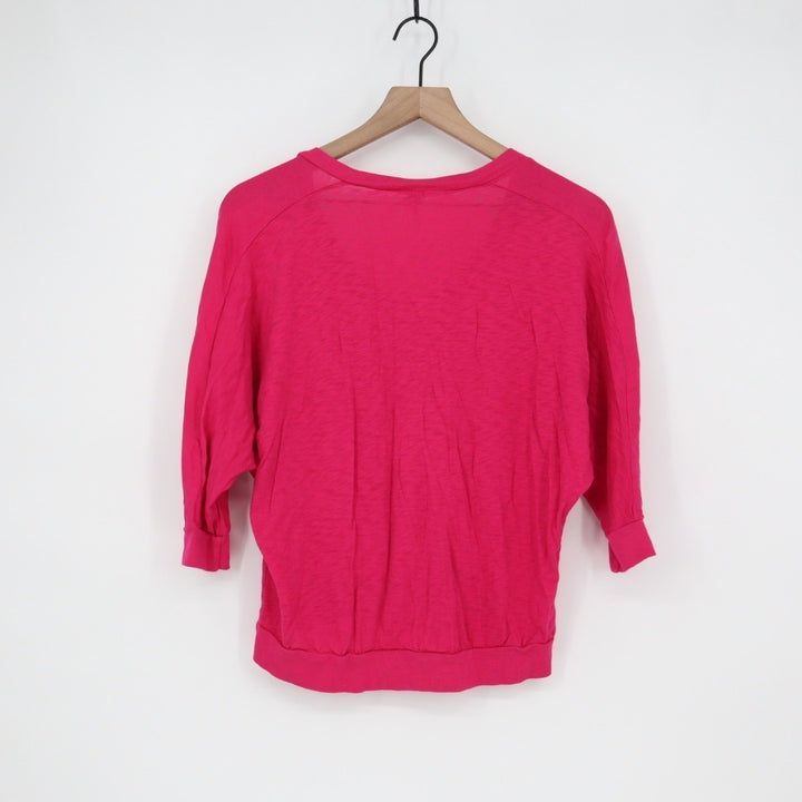 Splendid V Neck Dolman Sleeve Top Raspberry Pink Cotton Size Small