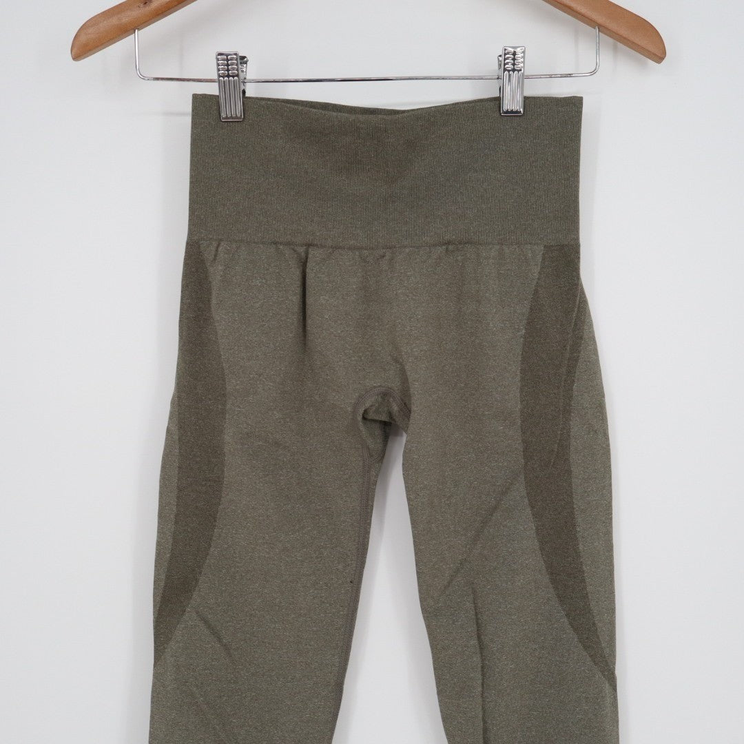 NVGTN Seamless Contour Leggings Womens Small Olive Stretch High Waist Skinny Leg