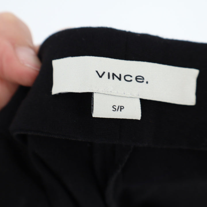 Vince Black Slim Straight Leg Pull On Leggings Italian Fabric Pants Small SP