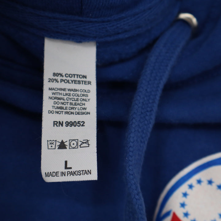 Independent Trading Co Philadelphia 76ers Hoodie Blue NBA Graphic Large