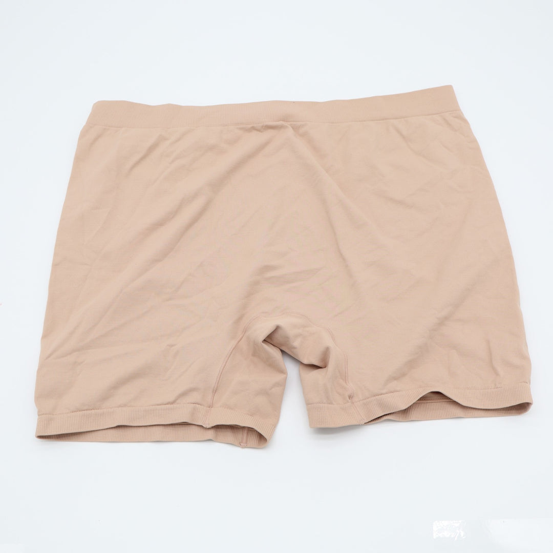 State Of Day Intimates Seamless Slip Boxer Brief Womens XL Beige Nylon Stretch