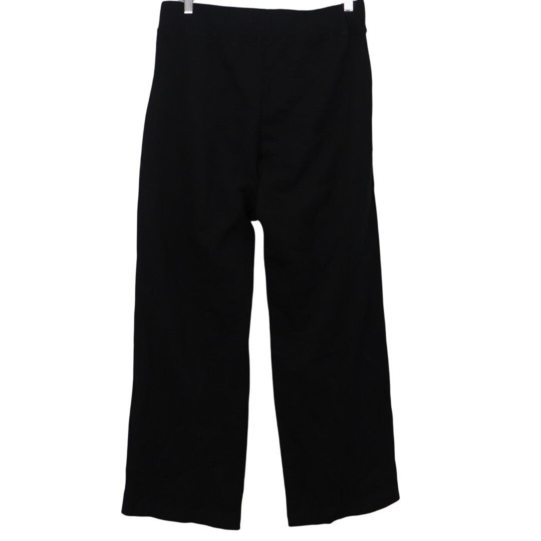 American Giant Ankle Pants Womens Large Black Cotton Pull On Wide Leg Casual