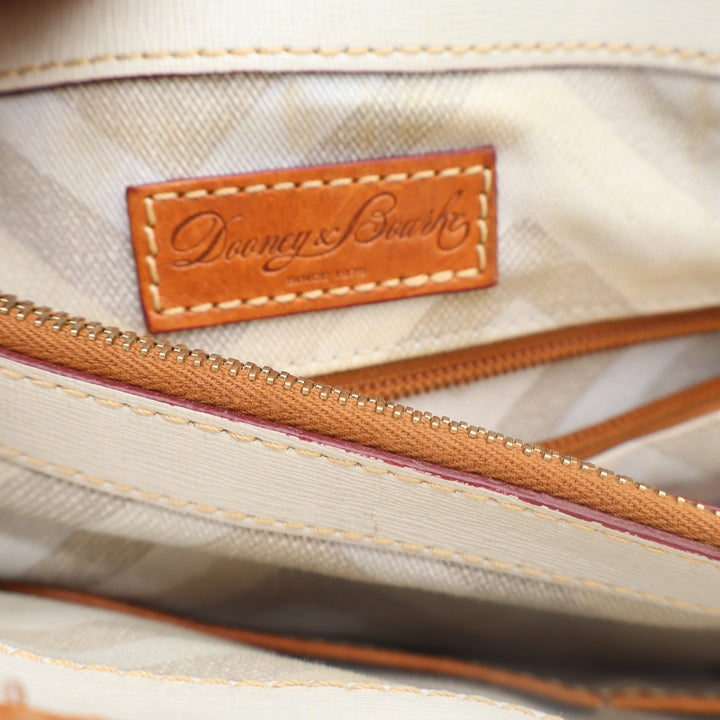 Dooney & Bourke Tote Bag Womens Large Pebble Leather Black Tan Classic Excellent