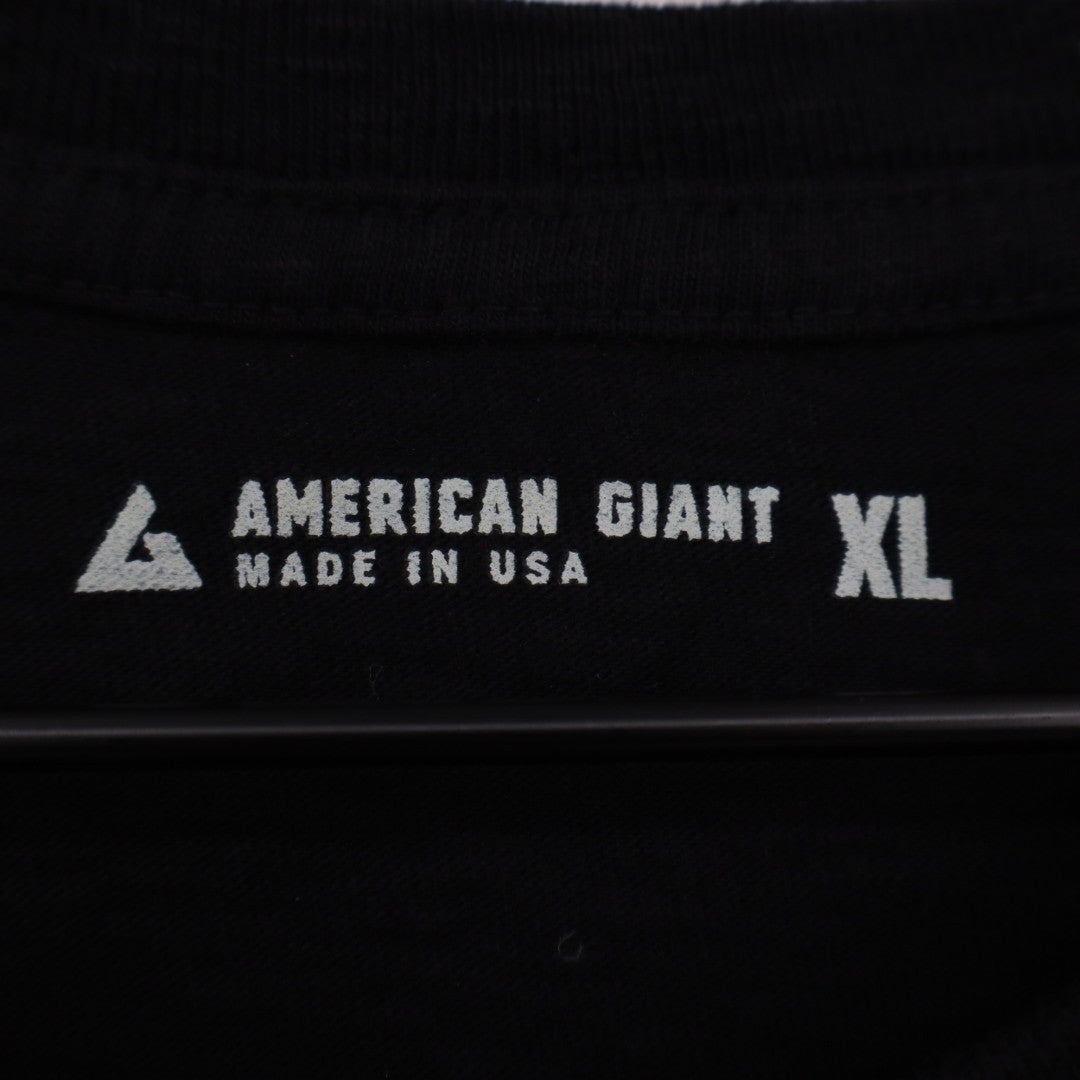 American Giant T-Shirt Mens XL Black Cotton Crew Neck Long Sleeve Street Wear