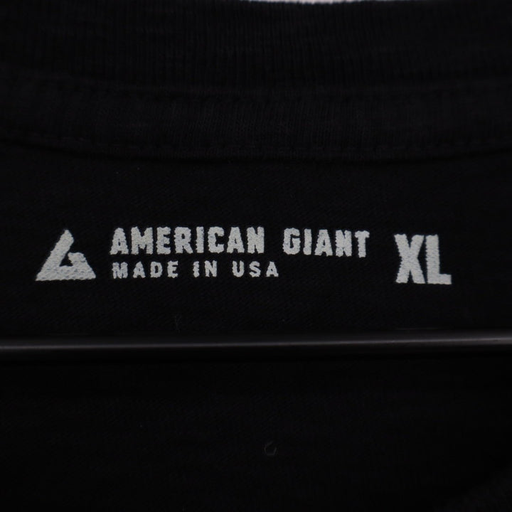 American Giant T-Shirt Mens XL Black Cotton Crew Neck Long Sleeve Street Wear