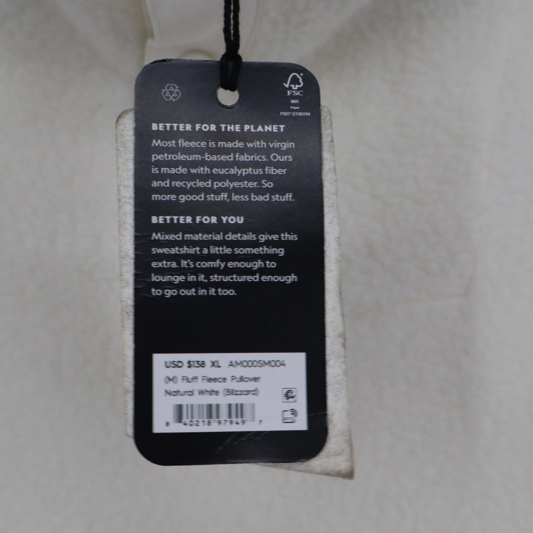 Allbirds Fluff Fleece Jacket Mens XL Cream Pockets Quarter Snap Outdoor Wear