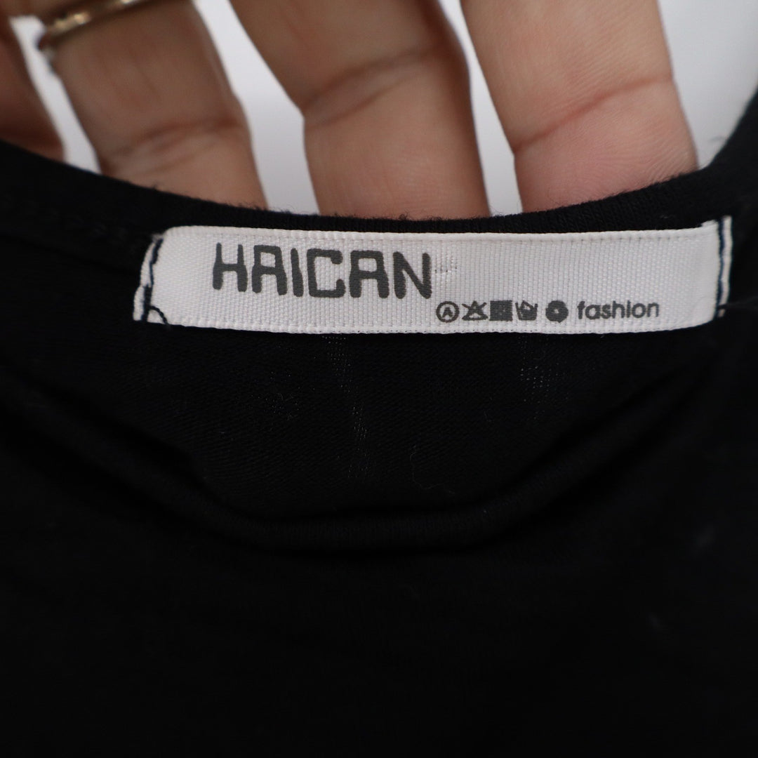 Haican Black Spaghetti Strap Camisole Scoop Neck Layering Tank Top