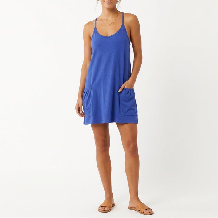 Unbranded Royal Blue Racerback Athletic Romper with Pockets Size M Sleeveless