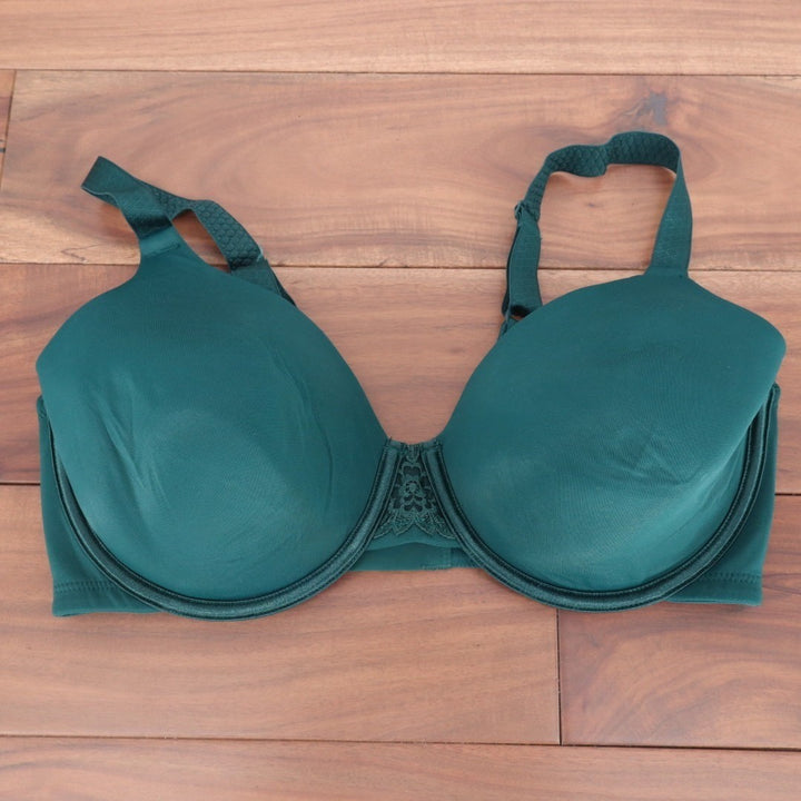Vanity Fair Beauty Back Smoothing Contour Bra Women 36D Green Full-Figure Padded