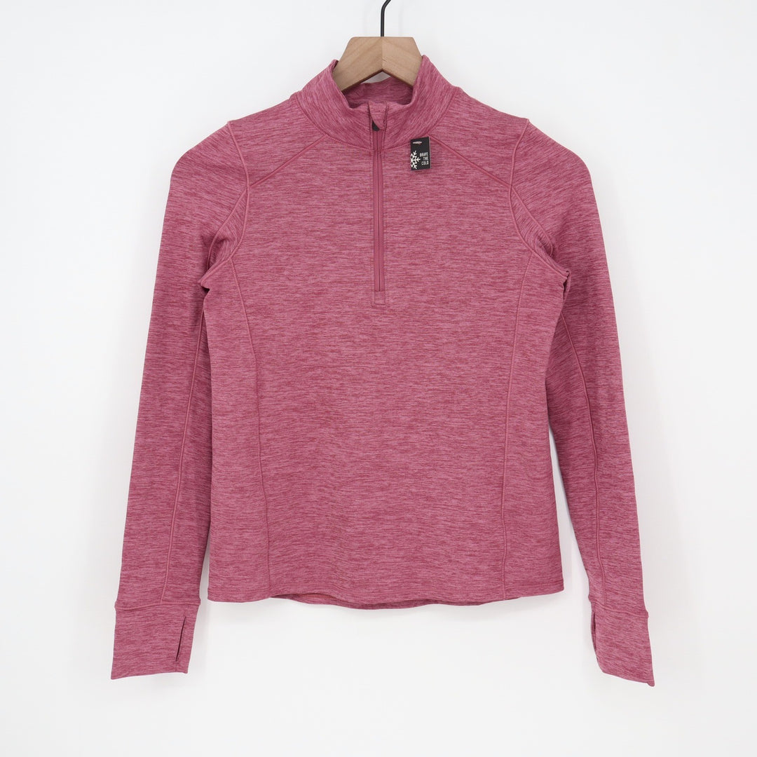 DSG Girls Rose Coffee Spacedye Cold Weather Compression 1/4 Zip Pullover L 14