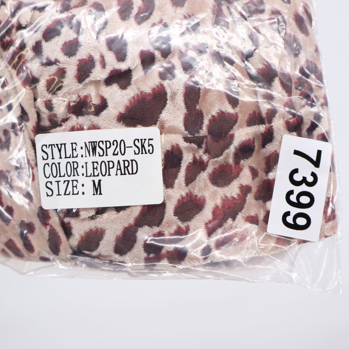 Naked Wardrobe The Statement Leopard Print Ruched Mini Skirt Brown M