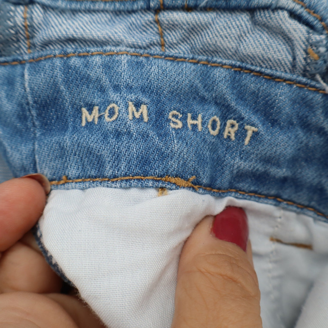 American Eagle Shorts Womens 6 Mom Short Blue Paperbag Waist Belted Excellent