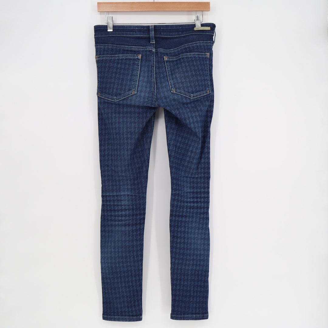 Pilcro and the Letterpress Womens Houndstooth Skinny Jeans Blue Size 27 No 27