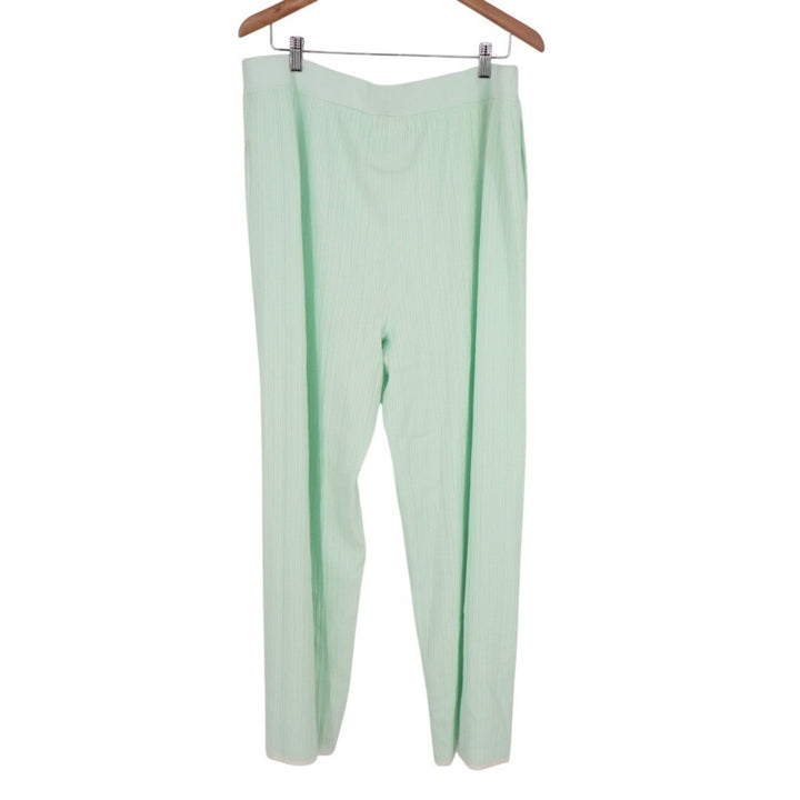 State of Day Intimates Pajama Pants Womens XL Butter Mint Green Ribbed Knit