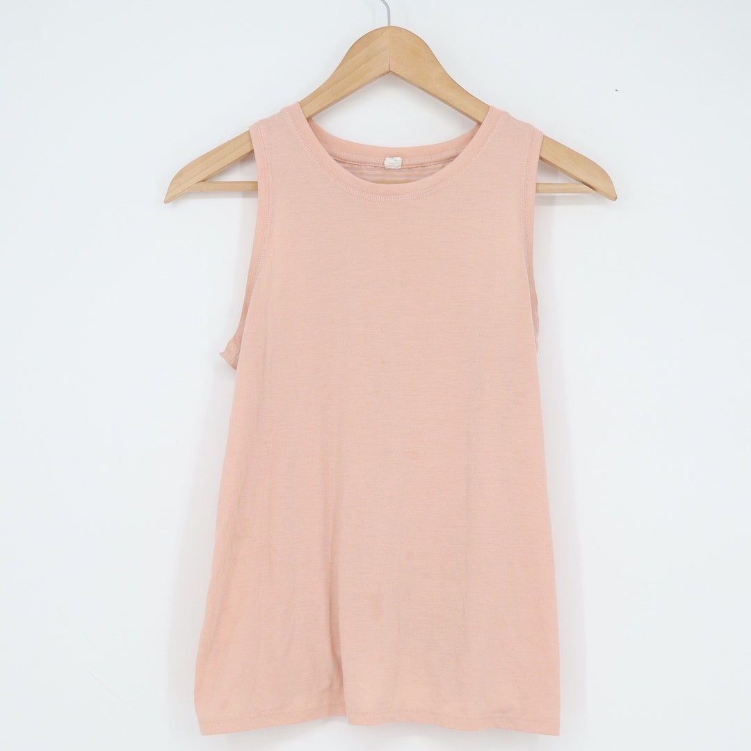 Old Navy Active Go-Dry Tank Top XS Peach Pink Knot Back Mesh Inset Sleeveless