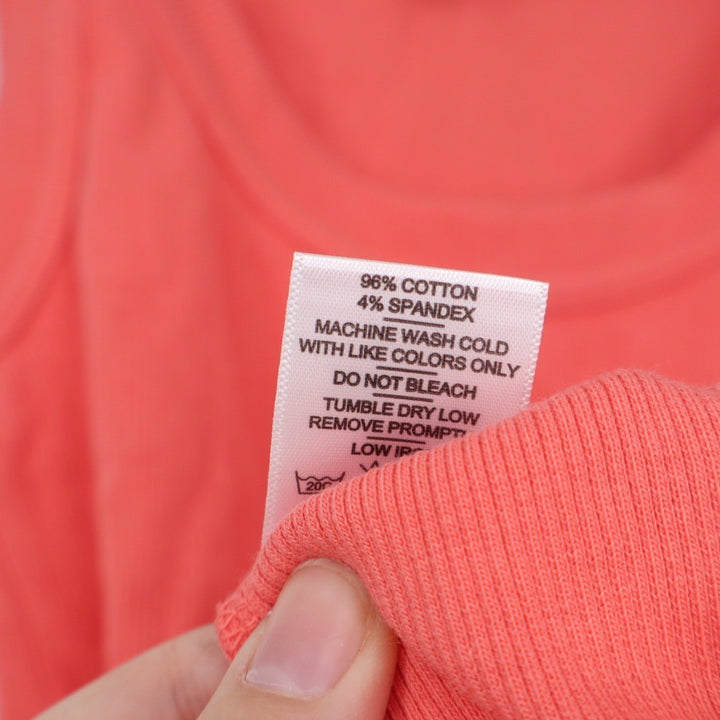 American Giant Ribbed Tank Top Coral Orange Racerback XS Made in USA