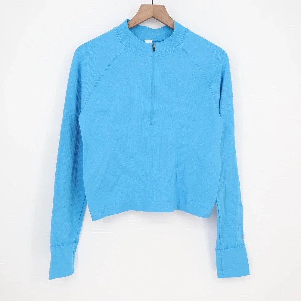 DSG Momentum Seamless 1/4 Zip Pullover Aqua Blue Womens XL
