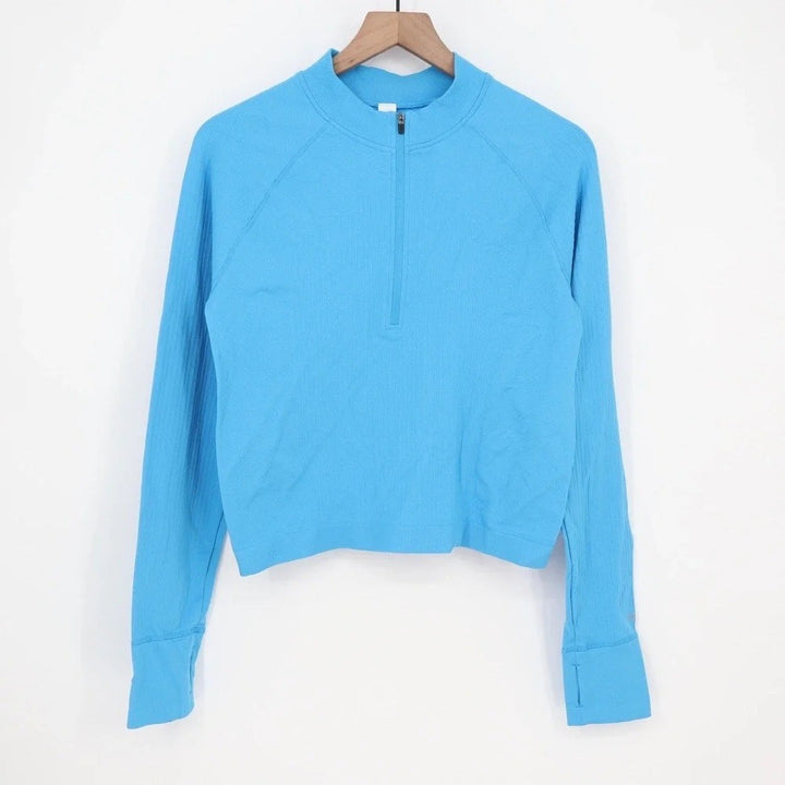 DSG Momentum Seamless 1/4 Zip Pullover Aqua Blue Womens XL