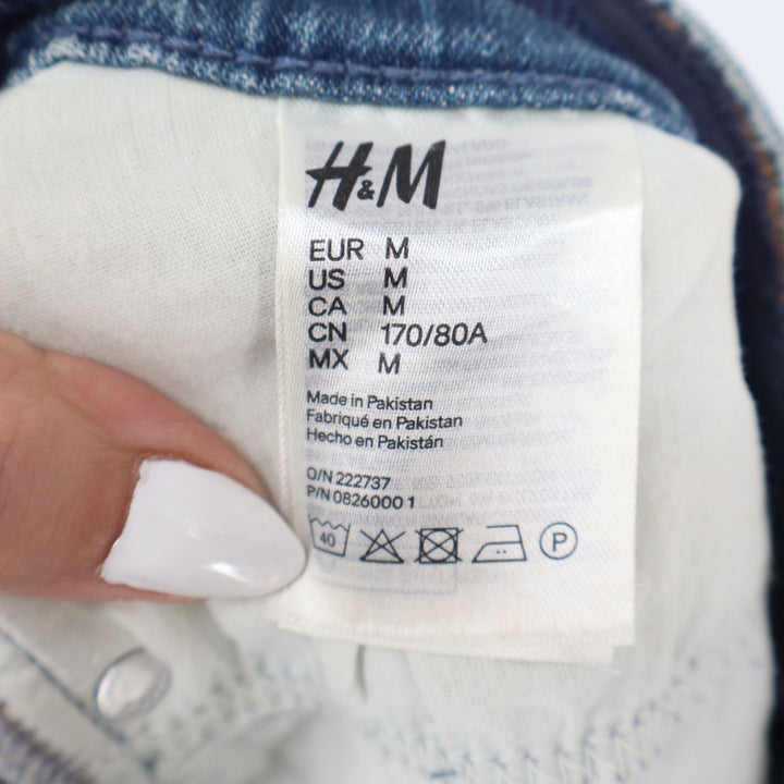 HM Mama Conscious Maternity Girlfriend Fit Jeans Light Wash Raw Hem Size M