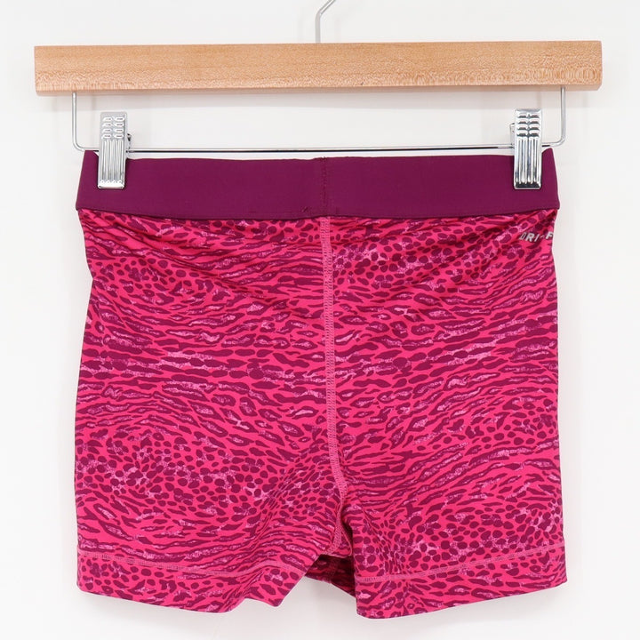 Nike Shorts Womens S Pro 3" Compression Pink Animal Print Excellent