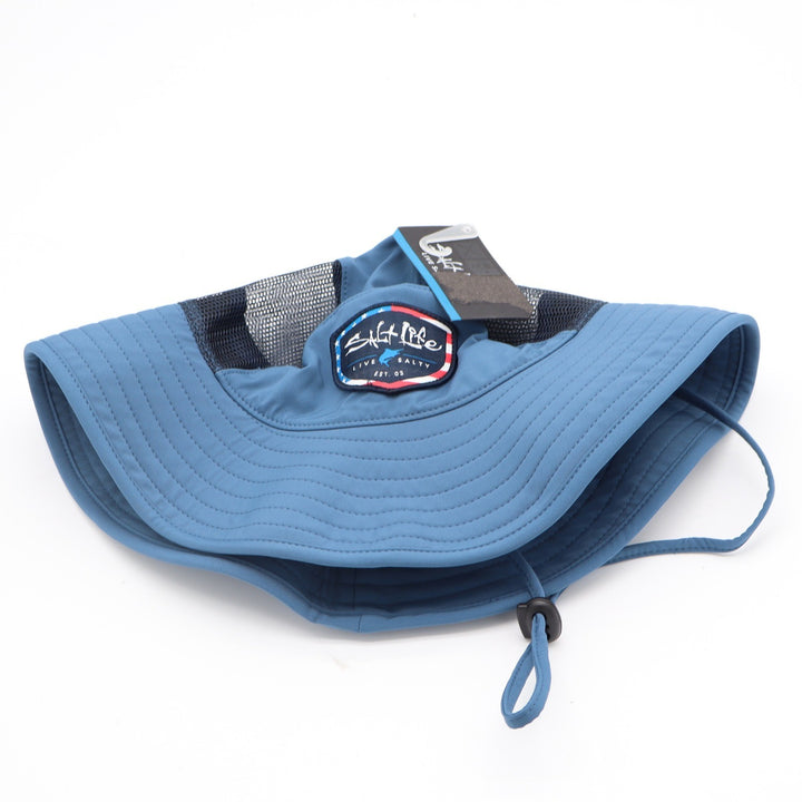 Salt Life Mens Atlantic Blue Boonie Sun Hat Mesh Performance Fishing NEW