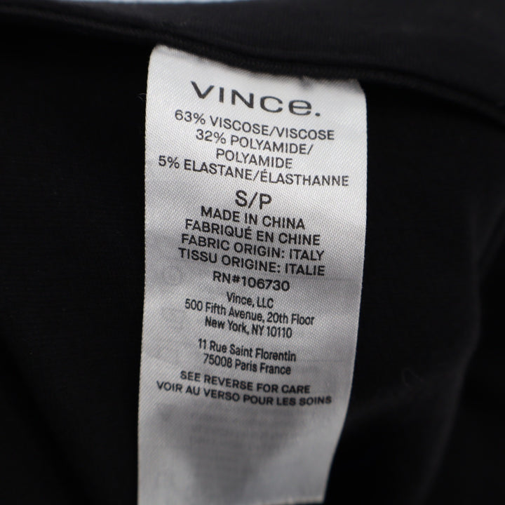 Vince Black Slim Straight Leg Pull On Leggings Italian Fabric Pants Small SP