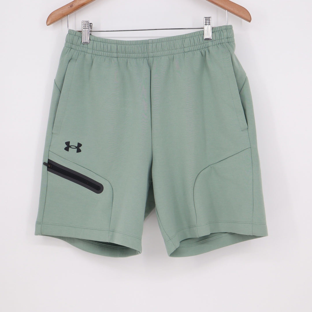 Under Armour Mens Unstoppable Fleece Shorts Sage Green Size Medium NEW