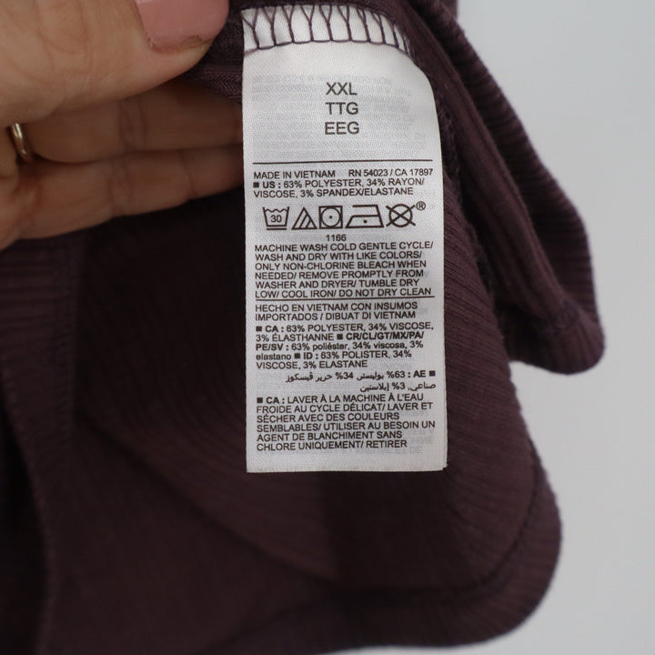 Old Navy Luxe Womens XXL Plum Purple Ribbed Short Sleeve Scoop Neck Tee