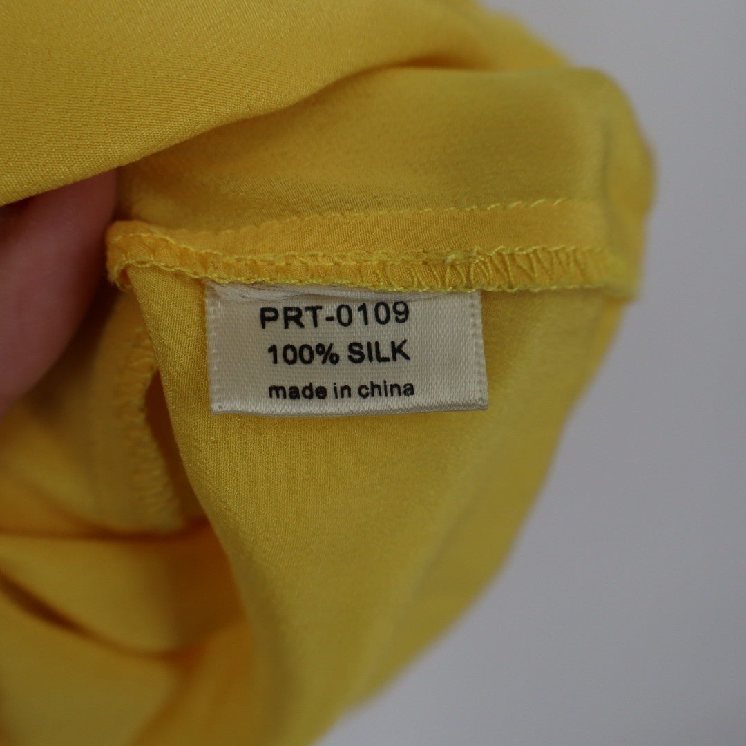 Olivaecous Yellow Silk Spaghetti Strap Camisole Tank Top M