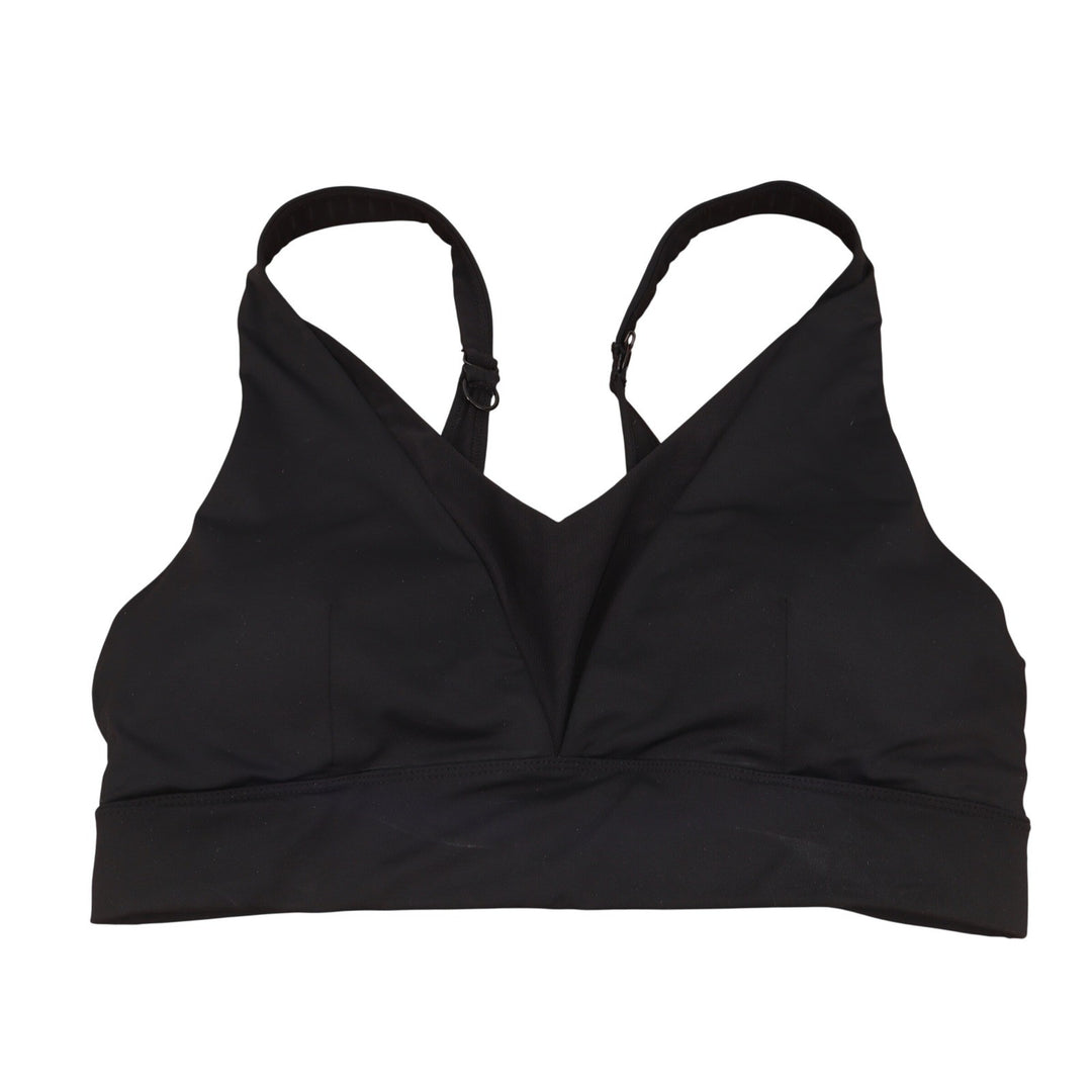 Zyia Active Sports Bra Womens Medium V-Neck Black Adjustable Straps Excellent