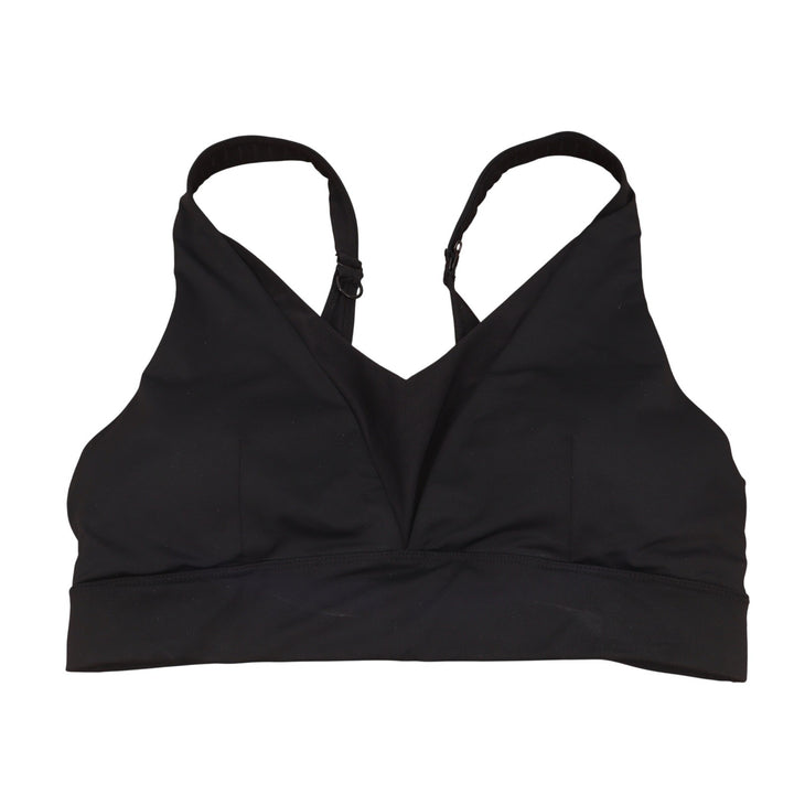 Zyia Active Sports Bra Womens Medium V-Neck Black Adjustable Straps Excellent