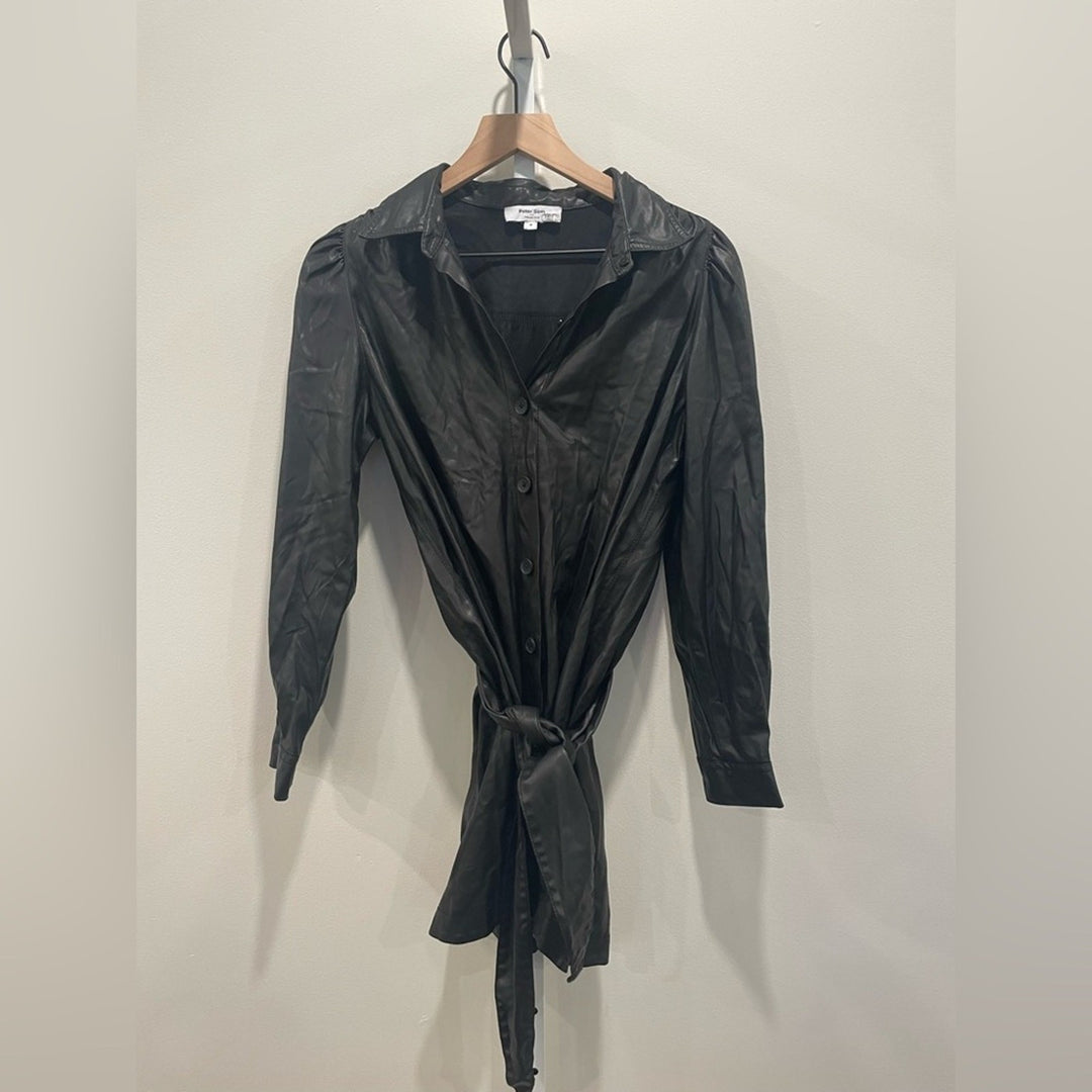 Peter Som x RTR Faux Leather Shirtdress Size 4