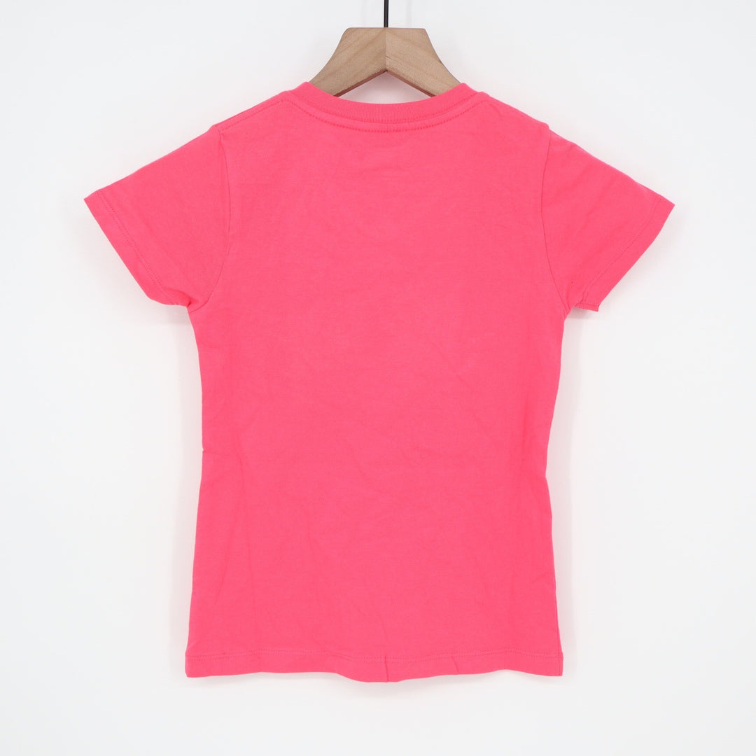 New Era Boston Red Sox Girls Pink Sequin Graphic V-Neck T-Shirt Size 6/6X