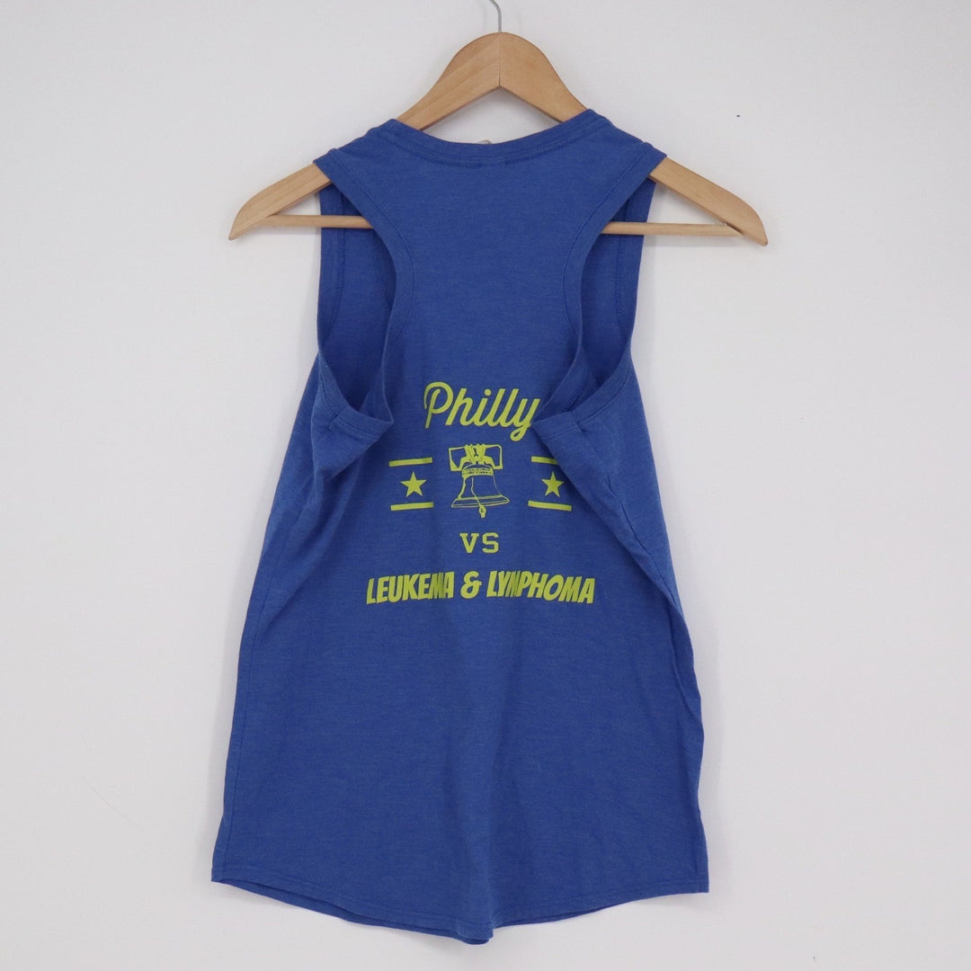 District Perfect Tri Tank Top Royal Blue Philly vs Leukemia Lymphoma Medium
