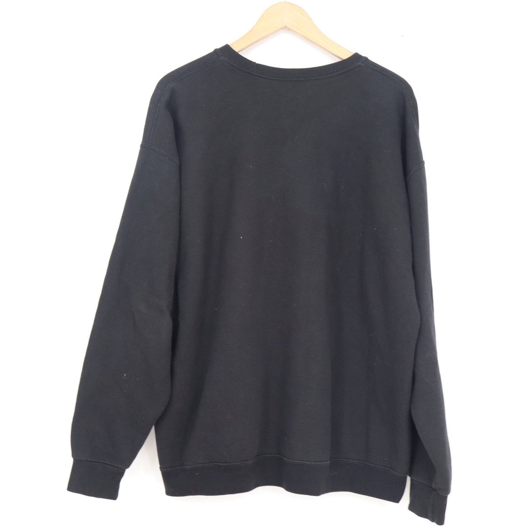Fruit of the Loom Mens XL Black Crewneck Sweatshirt Solid Fleece Pullover