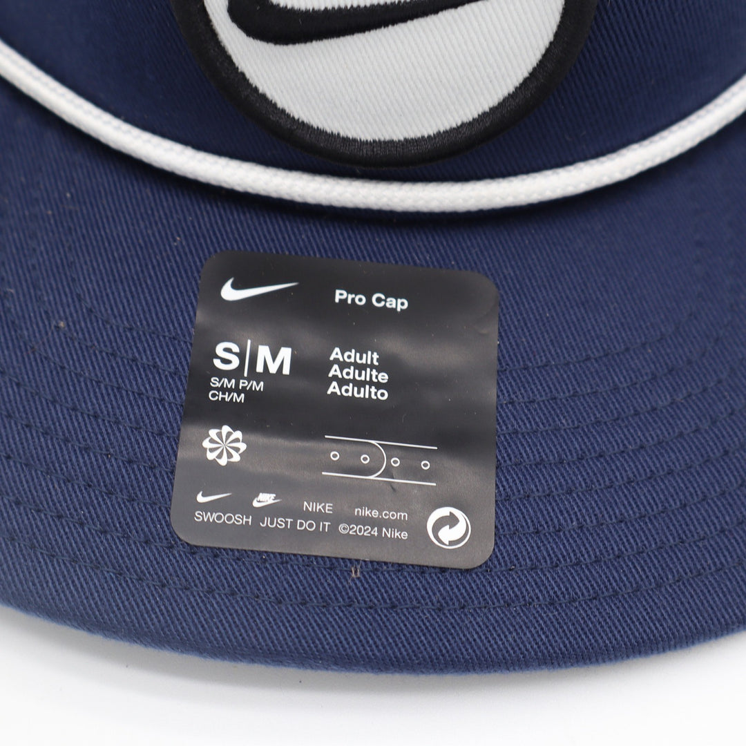 Nike Pro Cap Dri-FIT Navy Blue Flat Brim Rope Hat S/M NEW