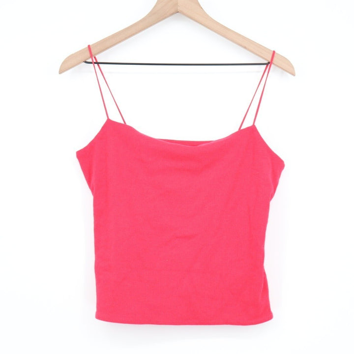 Madewell Tank Top Women's XL Red Cotton Stretch Square Neck Spaghetti Strap