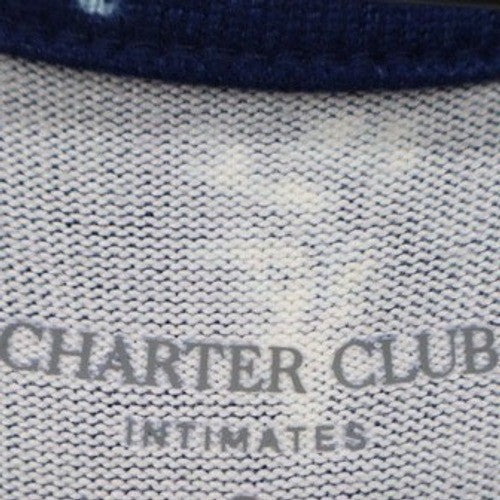 Charter Club Intimates Navy Forest Spruce Tree Sleep Shirt Long Sleeve Large NEW