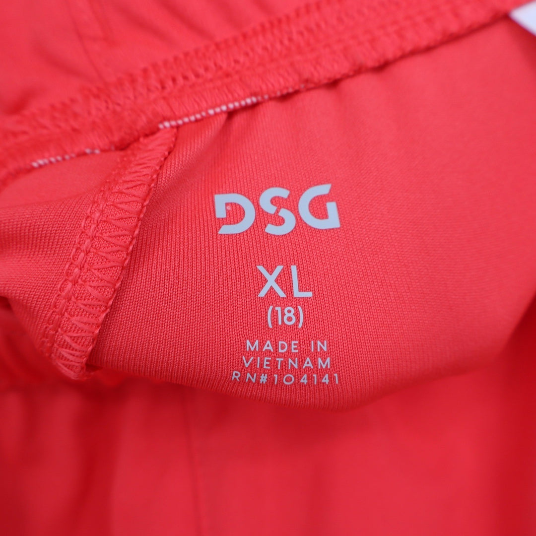 DSG Boys XL 18 Knit Performance Shorts Coral Red White Athletic Activewear