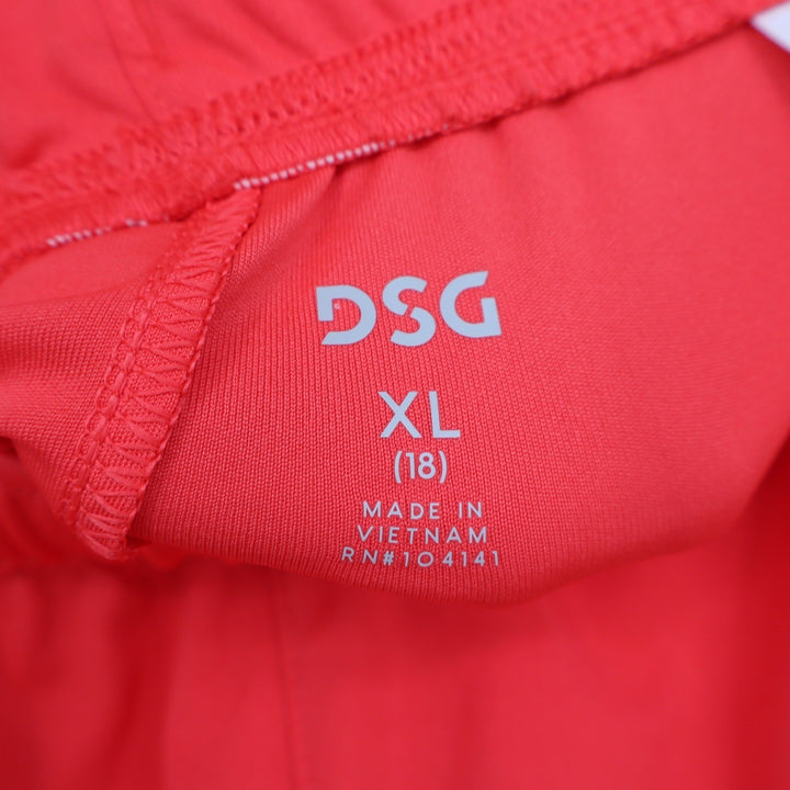 DSG Boys XL 18 Knit Performance Shorts Coral Red White Athletic Activewear