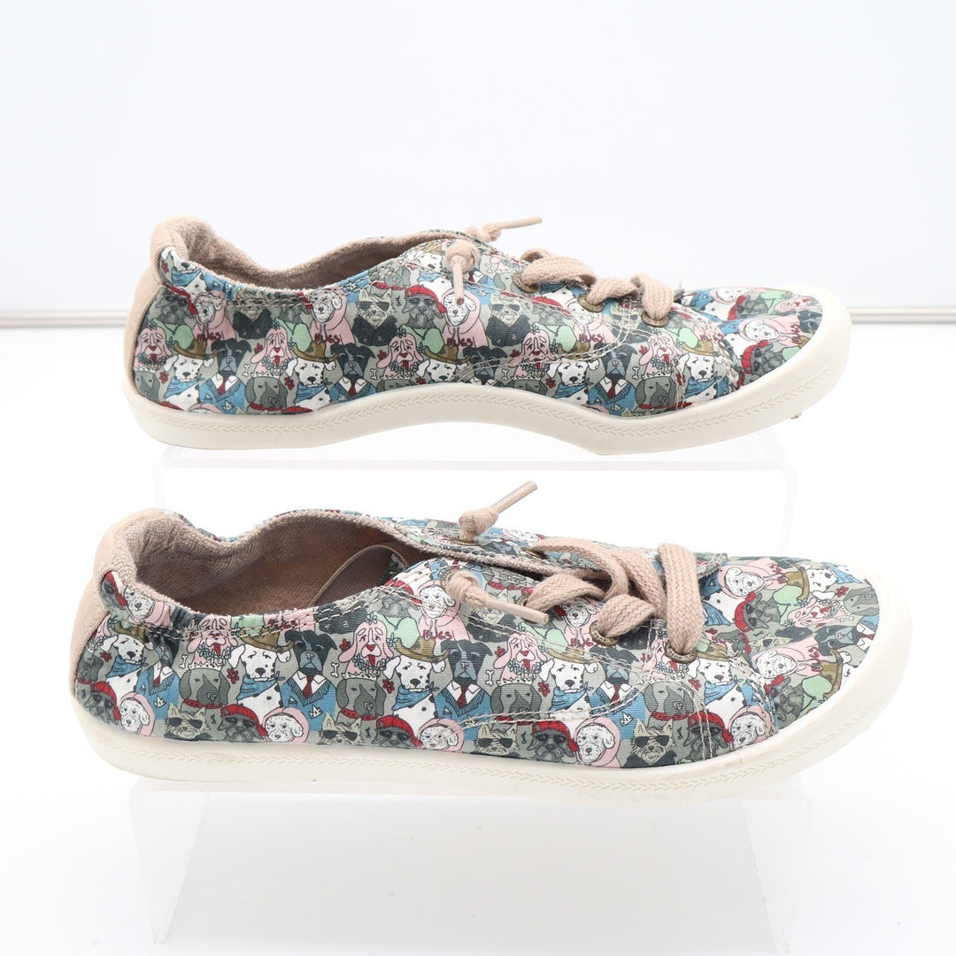 Skechers BOBS Beach Bingo Dog Print Sneakers Taupe Multi 179082 Mens 8.5