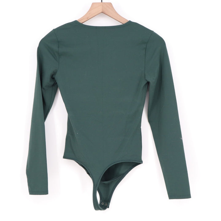 Abercrombie & Fitch Bodysuit Womens XS Emerald Green Stretch Casual Long Sleeve