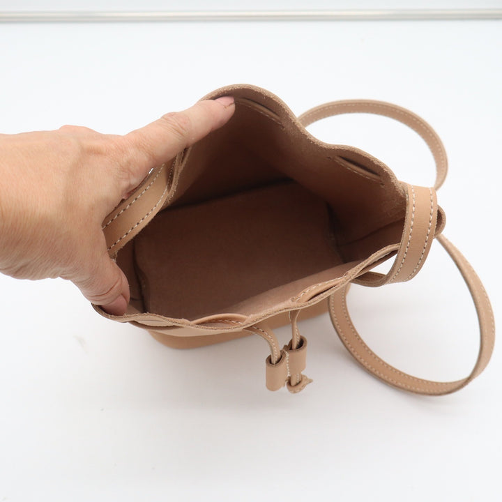 Parker Clay Makeda Mini Crossbody Bucket Bag Tan Leather Made in Ethiopia