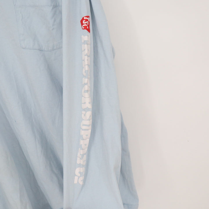 Tractor Supply Co Women's XL Light Blue Long Sleeve T-Shirt Graphic Sleeve