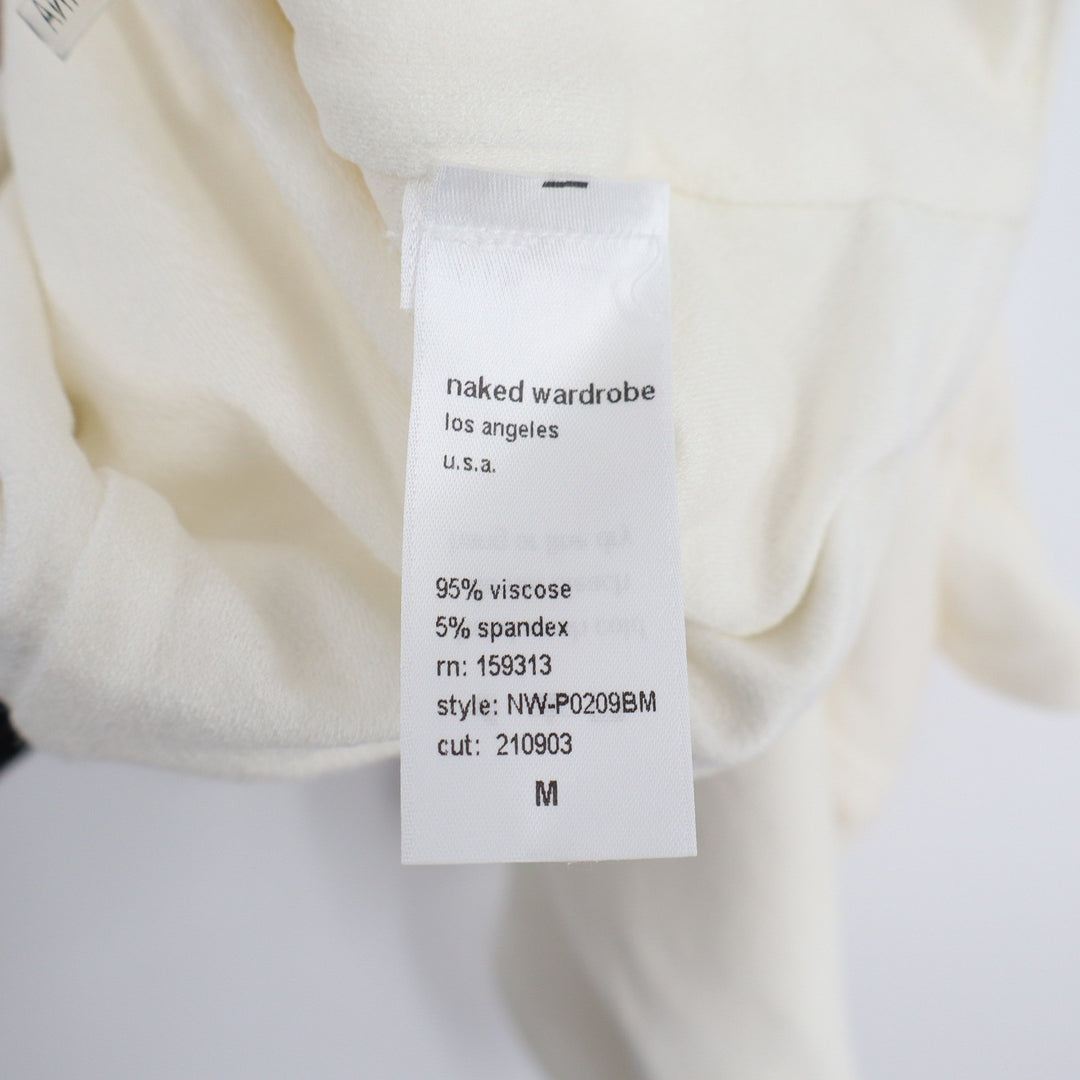Naked Wardrobe Baby Mama Cream Maternity Biker Shorts Medium